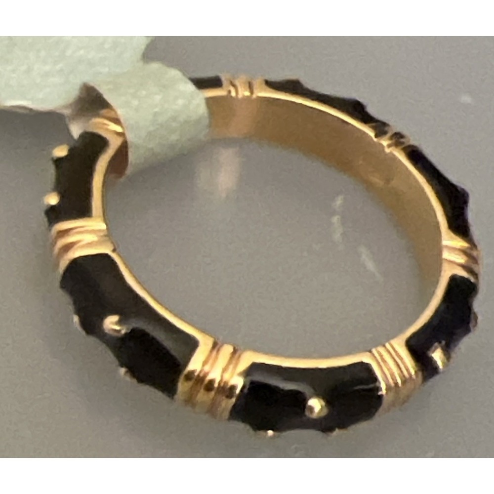 Lauren‎ G Adams LGA Stacking Enamel Ring Black Gold-Tone Size 6 NWT - Picture 5 of 10